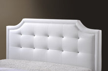 Load image into Gallery viewer, Baxton Studio Carlotta White Modern Bed with Upholstered Headboard - King Size

