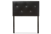 Load image into Gallery viewer, Baxton Studio Kirchem Modern and Contemporary Black Faux Leather Upholstered Twin Size Headboard
