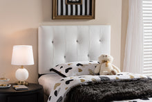 Load image into Gallery viewer, Baxton Studio Kirchem Modern and Contemporary White Faux Leather Upholstered Twin Size Headboard
