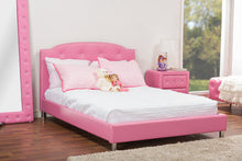 Load image into Gallery viewer, Baxton Studio Canterbury Pink Leather Contemporary Full-Size Bed
