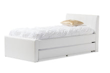 Load image into Gallery viewer, Baxton Studio Cosmo Modern and Contemporary White Faux Leather Twin Size Trundle Bed
