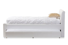 Load image into Gallery viewer, Baxton Studio Cosmo Modern and Contemporary White Faux Leather Twin Size Trundle Bed
