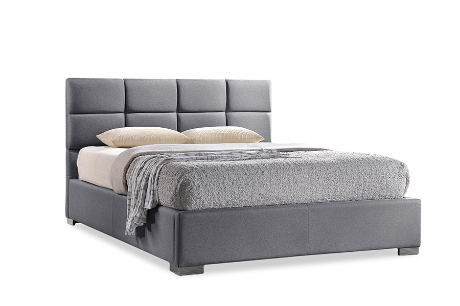 Baxton Studio Sophie Modern and Contemporary Grey Fabric Upholstered Queen Size Platform Bed