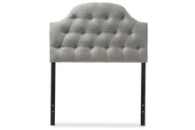 Load image into Gallery viewer, Baxton Studio Morris Modern and Contemporary Grey Fabric Upholstered Button-Tufted Scalloped Twin Size Headboard
