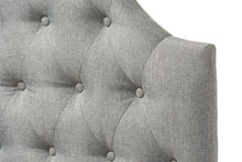 Load image into Gallery viewer, Baxton Studio Morris Modern and Contemporary Grey Fabric Upholstered Button-Tufted Scalloped Twin Size Headboard
