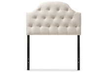 Load image into Gallery viewer, Baxton Studio Morris Modern and Contemporary Light Beige Fabric Upholstered Button-Tufted Scalloped Twin Size Headboard
