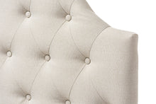 Load image into Gallery viewer, Baxton Studio Morris Modern and Contemporary Light Beige Fabric Upholstered Button-Tufted Scalloped Twin Size Headboard
