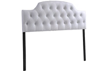 Load image into Gallery viewer, Baxton Studio Morris Modern and Contemporary Queen Size White Faux Leather Upholstered Button-tufted Scalloped Headboard
