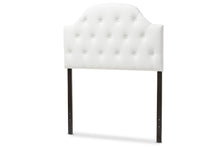 Load image into Gallery viewer, Baxton Studio Morris Modern and Contemporary White Faux Leather Upholstered Button-Tufted Scalloped Twin Size Headboard

