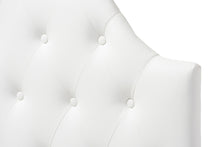 Load image into Gallery viewer, Baxton Studio Morris Modern and Contemporary White Faux Leather Upholstered Button-Tufted Scalloped Twin Size Headboard
