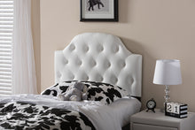 Load image into Gallery viewer, Baxton Studio Morris Modern and Contemporary White Faux Leather Upholstered Button-Tufted Scalloped Twin Size Headboard

