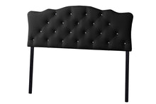 Load image into Gallery viewer, Baxton Studio Rita Modern and Contemporary Full Size Black Faux Leather Upholstered Button-tufted Scalloped Headboard
