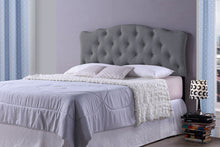 Load image into Gallery viewer, Baxton Studio Rita Modern and Contemporary Full Size Grey Fabric Upholstered Button-tufted Scalloped Headboard
