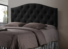 Load image into Gallery viewer, Baxton Studio Myra Modern and Contemporary Full Size Black Faux Leather Upholstered Button-tufted Scalloped Headboard
