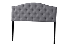 Load image into Gallery viewer, Baxton Studio Myra Modern and Contemporary Queen Size Grey Fabric Upholstered Button-tufted Scalloped Headboard
