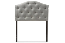 Load image into Gallery viewer, Baxton Studio Myra Modern and Contemporary Grey Fabric Upholstered Button-Tufted Scalloped Twin Size Headboard
