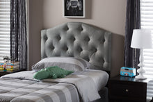 Load image into Gallery viewer, Baxton Studio Myra Modern and Contemporary Grey Fabric Upholstered Button-Tufted Scalloped Twin Size Headboard
