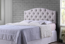 Load image into Gallery viewer, Baxton Studio Myra Modern and Contemporary Queen Size Light Beige Fabric Upholstered Button-tufted Scalloped Headboard
