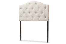 Load image into Gallery viewer, Baxton Studio Myra Modern and Contemporary Light Beige Fabric Upholstered Button-Tufted Scalloped Twin Size Headboard
