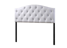 Load image into Gallery viewer, Baxton Studio Myra Modern and Contemporary Queen Size White Faux Leather Upholstered Button-tufted Scalloped Headboard
