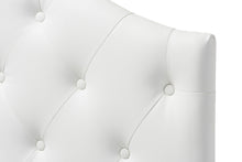 Load image into Gallery viewer, Baxton Studio Myra Modern and Contemporary White Faux Leather Upholstered Button-Tufted Scalloped Twin Size Headboard
