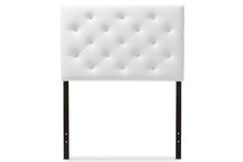 Load image into Gallery viewer, Baxton Studio Viviana Modern and Contemporary White Faux Leather Upholstered Button-Tufted Twin Size Headboard
