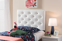 Load image into Gallery viewer, Baxton Studio Viviana Modern and Contemporary White Faux Leather Upholstered Button-Tufted Twin Size Headboard
