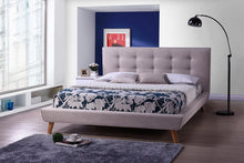 Load image into Gallery viewer, Baxton Studio Jonesy Scandinavian Style Mid-century Beige Fabric Upholstered King Size Platform Bed
