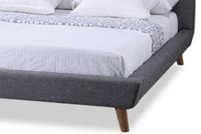 Load image into Gallery viewer, Baxton Studio Jonesy Scandinavian Style Mid-century Grey Fabric Upholstered Queen Size Platform Bed
