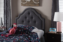 Load image into Gallery viewer, Baxton Studio Cora Modern and Contemporary Dark Grey Fabric Upholstered Twin Size Headboard
