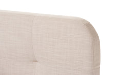 Load image into Gallery viewer, Baxton Studio Germaine Mid-Century Modern Beige Mix Linen Fabric Queen Size Grid-Tufting Platform Bed
