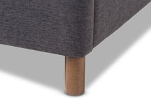 Load image into Gallery viewer, Baxton Studio Germaine Mid-Century Modern Dark Grey Fabric King Size Grid-Tufting Platform Bed
