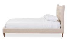 Load image into Gallery viewer, Baxton Studio Hannah Mid-Century Modern Beige Linen King Size Platform Bed
