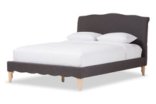 Load image into Gallery viewer, Baxton Studio Fannie French Classic Modern Style Dark Grey Polyester Fabric Queen Size Platform Bed
