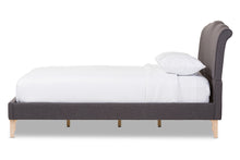 Load image into Gallery viewer, Baxton Studio Fannie French Classic Modern Style Dark Grey Polyester Fabric Queen Size Platform Bed
