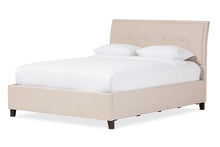 Load image into Gallery viewer, Baxton Studio Lea Modern and Contemporary Beige Mix-Linen Queen Size Storage Platform Bed
