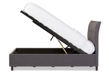 Load image into Gallery viewer, Baxton Studio Lea Modern and Contemporary Dark Grey Fabric Queen Size Storage Platform Bed
