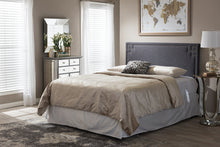 Load image into Gallery viewer, Baxton Studio Geneva Modern and Contemporary Dark Grey Fabric Upholstered Queen Size Headboard
