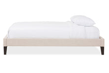 Load image into Gallery viewer, Baxton Studio Lancashire Modern and Contemporary Beige Linen Fabric Upholstered Full Size Bed Frame with Tapered Legs
