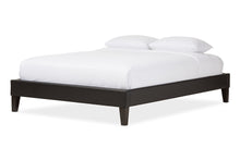 Load image into Gallery viewer, Baxton Studio Lancashire Modern and Contemporary Black Faux Leather Upholstered Full Size Bed Frame with Tapered Legs
