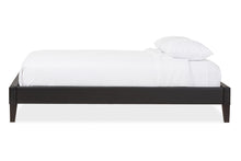 Load image into Gallery viewer, Baxton Studio Lancashire Modern and Contemporary Black Faux Leather Upholstered Full Size Bed Frame with Tapered Legs
