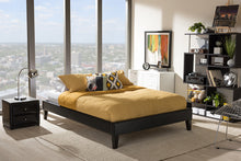 Load image into Gallery viewer, Baxton Studio Lancashire Modern and Contemporary Black Faux Leather Upholstered Full Size Bed Frame with Tapered Legs

