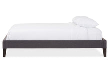 Load image into Gallery viewer, Baxton Studio Lancashire Modern and Contemporary Grey Fabric Upholstered Full Size Bed Frame with Tapered Legs
