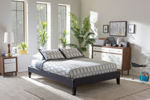 Load image into Gallery viewer, Baxton Studio Lancashire Modern and Contemporary Grey Fabric Upholstered Full Size Bed Frame with Tapered Legs
