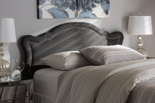 Load image into Gallery viewer, Baxton Studio Avery Modern and Contemporary Dark Grey Fabric Queen Size Headboard
