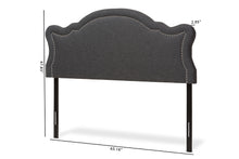 Load image into Gallery viewer, Baxton Studio Avery Modern and Contemporary Dark Grey Fabric Queen Size Headboard
