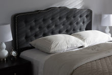 Load image into Gallery viewer, Baxton Studio Lucy Modern and Contemporary Dark Grey Fabric Queen Size Headboard
