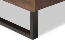 Load image into Gallery viewer, Baxton Studio Mitchell Rustic Industrial Walnut Wood Beige Fabric Dark Bronze Metal King Size Platform Bed
