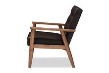 Load image into Gallery viewer, Baxton Studio Sorrento Mid-century Retro Modern Brown Faux Leather Upholstered Wooden Lounge Chair
