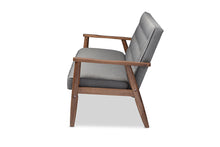 Load image into Gallery viewer, Baxton Studio Sorrento Mid-century Retro Modern Grey Fabric Upholstered Wooden 3-seater Sofa
